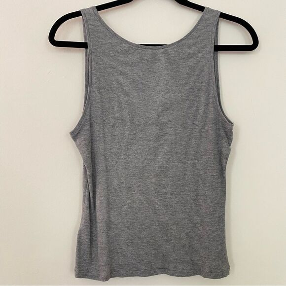 Skims High Neck Rib Sleep Tank Top - Heather Gray - 4x - Picture 1 of 8